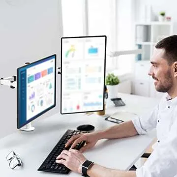 Fully Adjustable Dual Monitor Desk Mount for 27" Screens