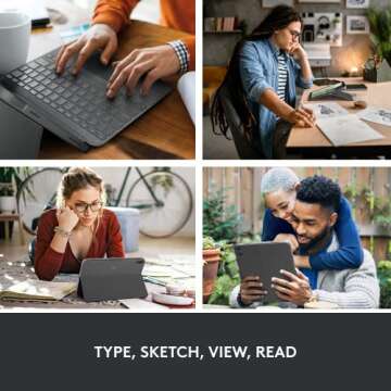 Logitech Combo Touch Detachable Keyboard Case for iPad (10th gen) with Large Precision Trackpad, Ful...