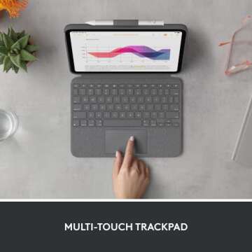 Logitech Combo Touch Detachable Keyboard Case for iPad (10th gen) with Large Precision Trackpad, Full-Size Backlit Keyboard, Smart Connector Technology + Crayon Digital Pencil Fast USB-C Charge