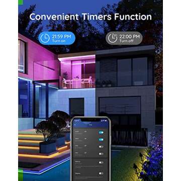 Govee 65.6ft Smart Outdoor LED Strip Lights - RGBIC & App Control