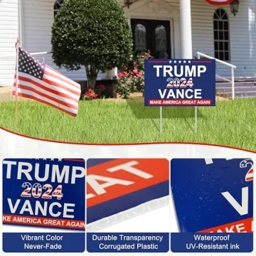 Trump Vance Yard Sign 2024 - 18x12 Support Your Candidate