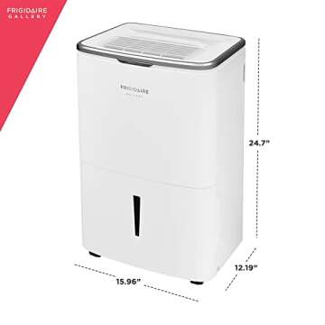 Frigidaire 50-Pint Smart Dehumidifier for Basement, Garage, Attic, 115V, Energy Star Moisture Absorber with Timer, Wi-Fi, App Control and Amazon Alexa & Google Home Compatibility in White