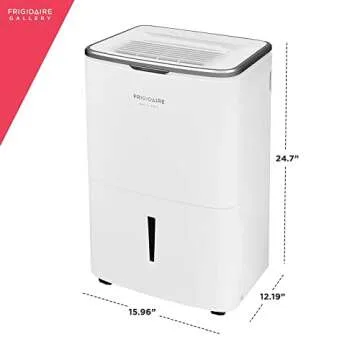 Frigidaire 50-Pint Smart Dehumidifier for Basement, Garage, Attic, 115V, Energy Star Moisture Absorber with Timer, Wi-Fi, App Control and Amazon Alexa & Google Home Compatibility in White