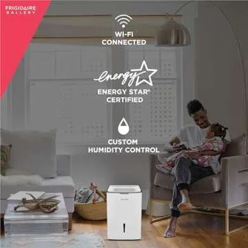 Frigidaire 50-Pint Smart Dehumidifier for Basement, Garage, Attic, 115V, Energy Star Moisture Absorber with Timer, Wi-Fi, App Control and Amazon Alexa & Google Home Compatibility in White
