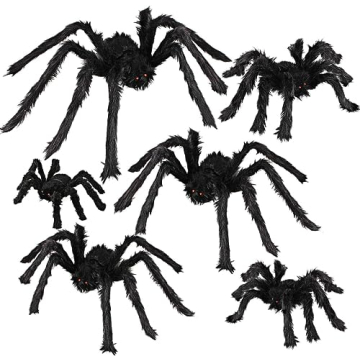 Realistic Halloween Spider Decorations Set for Creepy Decor