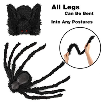 Realistic Halloween Spider Decorations Set for Creepy Decor