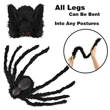Realistic Halloween Spider Decorations Set for Creepy Decor