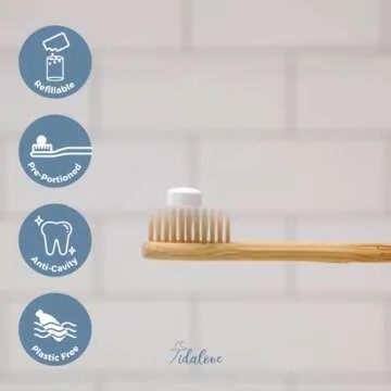 Tidalove Smile More Toothpaste Tablets with Fluoride, Anti-Cavity, Vegan, Zero Waste, Eco-Friendly, Travel Friendly, 1 Month Supply Refill (62 Tablets) (Fresh Minty Yuzu)