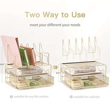ROCDEER Elegant Gold Desk Organizers for Modern Offices