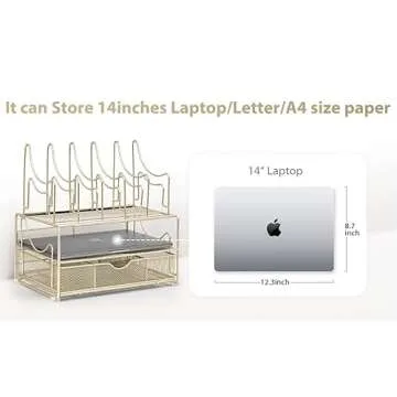 ROCDEER Elegant Gold Desk Organizers for Modern Offices