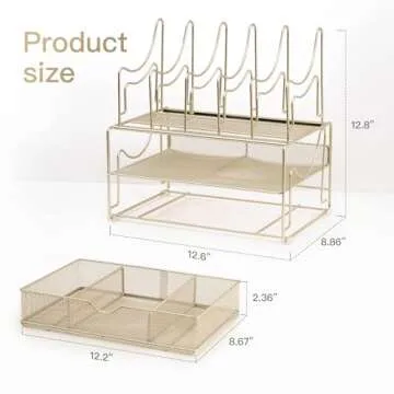 ROCDEER Elegant Gold Desk Organizers for Modern Offices