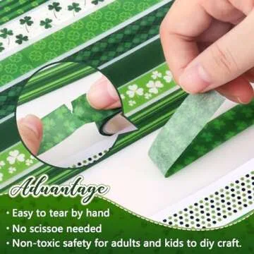 Waenerec Green Decorative Tape Set 20 Rolls St. Patrick's Day Washi Tape Lucky Shamrock DIY St Patrick Day Masking Tape for Irish Holiday Kids Craft Bullet Journals Scrapbooking & Stamping Supplies