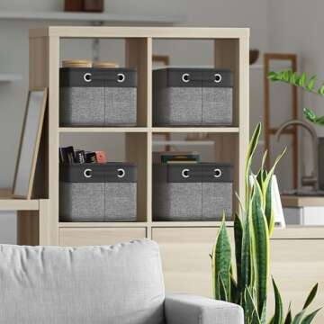 Sorbus Fabric Storage Cubes 15 Inch- Big Sturdy Collapsible Canvas Storage Bins with Dual Handles- F...