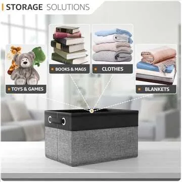 Sorbus Fabric Storage Cubes 15 Inch- Big Sturdy Collapsible Canvas Storage Bins with Dual Handles- Foldable Closet Cubes- Decorative Storage Baskets for Shelves | Home & Office Use- 3 Pack| Grey/Tan