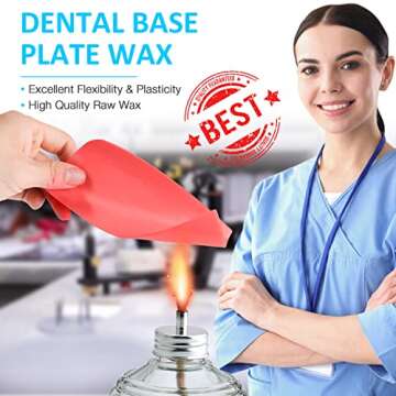 ANNWAH 20PCS Dental Base Plate Wax - Molding Casting Wax Sheet Denture Material Red Utility Wax Shee...