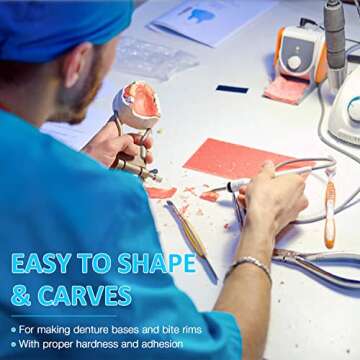 ANNWAH 20PCS Dental Base Plate Wax - Molding Casting Wax Sheet Denture Material Red Utility Wax Sheets Lab Dentist Auxiliary Material