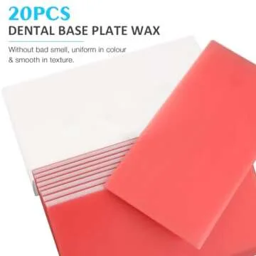 ANNWAH 20PCS Dental Base Plate Wax - Molding Casting Wax Sheet Denture Material Red Utility Wax Sheets Lab Dentist Auxiliary Material