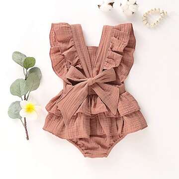 Douhoow Newborn Baby Girls Ruffle Romper Jumpsuit Bodysuit