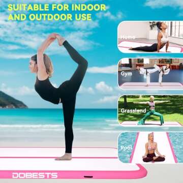 Inflatable Air Gymnastics Mat for Training at Home and Outdoors