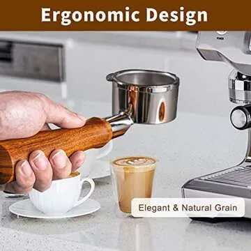 54mm Coffee Bottomless Portafilter, Compatible with Breville Barista Bes 870/878/880 Replacement Parts Bottomless Portafilter（brown）.