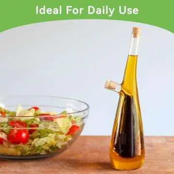 Lily's Home Glass Olive Oil and Vinegar Dispenser Bottle, A Beautiful Addition to Any Kitchen and Di...