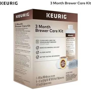 Keurig 3-Month Brewer Maintenance Kit Includes Descaling Solution, Water Filter Cartridges & Rinse Pods, Compatible Classic/1.0 & 2.0 K-Cup Coffee Makers, 7 Count