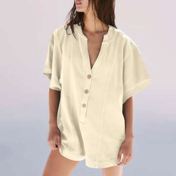 Hvyesh Short Rompers, Tshirt Shorts Romper, Summer Womens Shorts Dressy Jumpsuits Casual 2024 Trendy