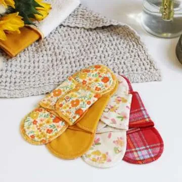 GladRags Reusable Pantyliner (3-Pack) - 100% Cotton Reusable Menstrual Pads, Washable Absorbent Pantyliners, Light Flow Period Pads, Washing Machine Safe