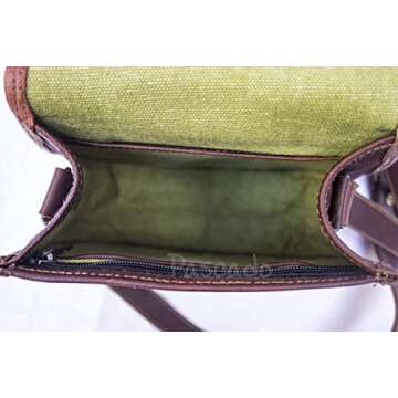 PASCADO Brown Vintage leather crossbody Purse satchel small cute crossover round bags for women sling shoulder bag