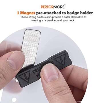 Performore Magnetic Name Badge Holders - 100 Pack