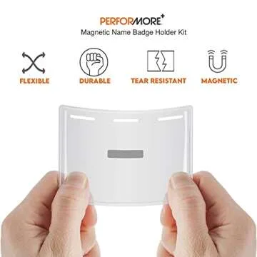 Performore Magnetic Name Badge Holders - 100 Pack
