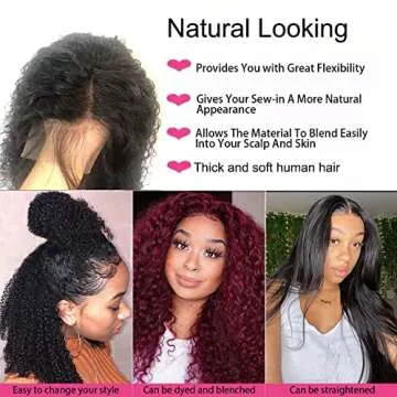 Ali Grace Lace Front Human Hair Wigs Curly Wig 13x4 10A Brazilian Virgin Hair Glueless Pre Plucked Bleached Knots with Baby Hair Natural Hairline Swiss Lace 150% Density for Black Women 16inch