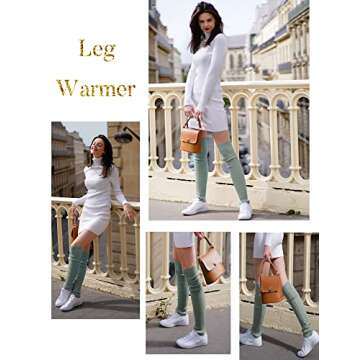 v28 Neon Knit Leg Warmers for Dance and Yoga