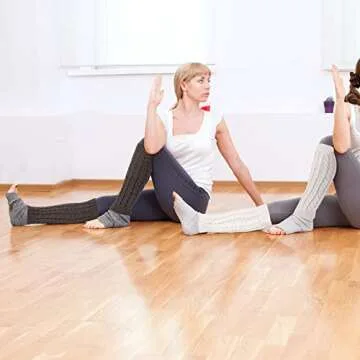 SATINIOR 4 Pairs Cable Knit Leg Warmers Women Winter Knitted Crochet Knee Boot Stockings Cuffs Long Legging Socks(Black, White, Dark Gray, Wine Red,Classic)