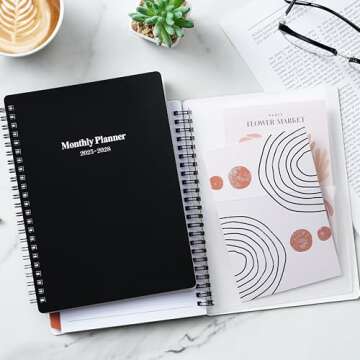 2025-2028 Monthly Planner with Tabs and Notes Pages
