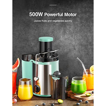 QCen Juicer Machine 500W with Wide Mouth Feed Chute