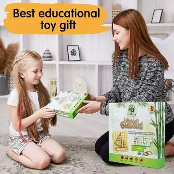 Panda Brothers Wooden Geoboard for Kids Ages 3-5