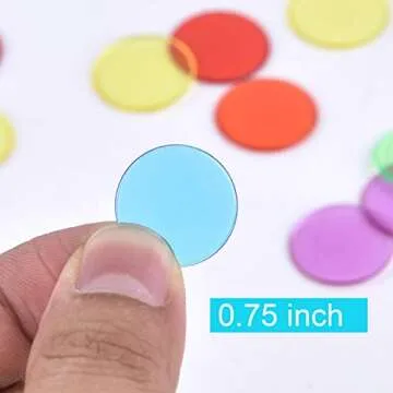 Coopay 900 Pieces Counters Counting Chips Plastic Markers Mixed Transparent Colors for Bingo Chips Game Tokens, Contain White, Blue, Green, Yellow, Red, Purple Colors