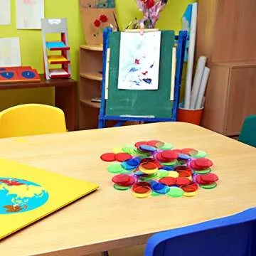 Coopay 900 Pieces Counters Counting Chips Plastic Markers Mixed Transparent Colors for Bingo Chips Game Tokens, Contain White, Blue, Green, Yellow, Red, Purple Colors