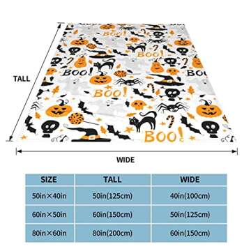 Halloween Cat Pumpkin Ultra-Soft Micro Fleece Blanket Anti-Pilling Flannel ​for Bedroom Living Rooms Couch and Plush House Warming Decorate. 60"X50"
