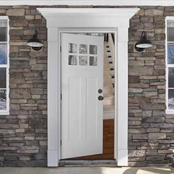 Amazon Basics Exterior Door Knob With Keyed Lock and Deadbolt, Coastal, Matte Black