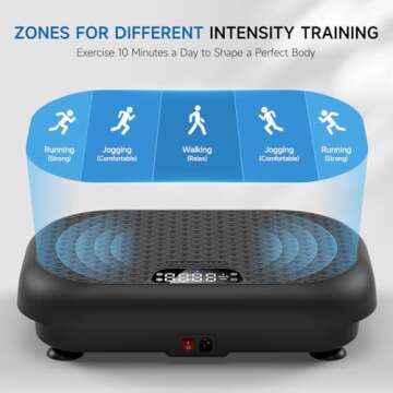 Taevno Vibration Plate Exercise Machine Weight Loss, Power Vibration Plates for Lymphatic Drainage, Full Body Workout Vibrating Plate Automatic Mode P1-P10 Fitness Platform, 450 Lbs Capacity Black
