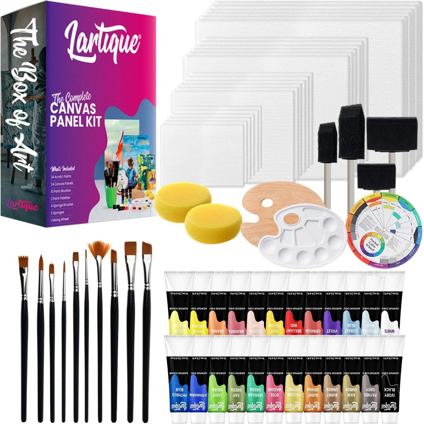 Lartique Painting Kit with Canvas & Acrylic Paints