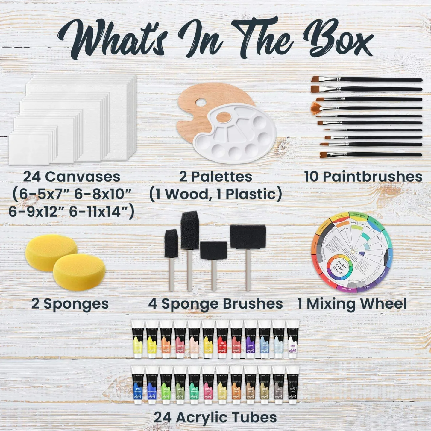 Lartique Painting Kit with Canvas & Acrylic Paints