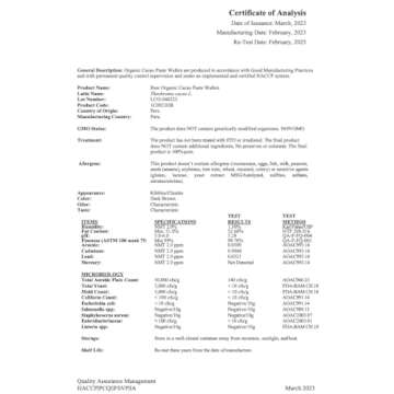 Vivapura Superfoods Organic Cacao Paste, 16 oz, Raw, Vegan, Keto, Ceremonial Grade Peruvian Criollo Varietal, Wafer (Pack of 1)