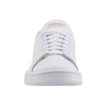 adidas womens Cloudfoam Advantage Cl Sneaker, White/White/Copper Metallic, 8.5 US
