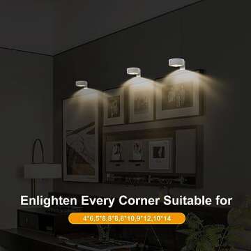 Battery Operated Picture Lights with Remote Control - 3 Pack