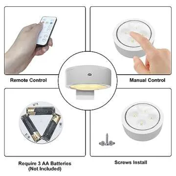 Battery Operated Picture Lights with Remote Control - 3 Pack