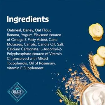 Blue Buffalo Health Bars Crunchy Dog Biscuits, Oven-baked Dog Treats Made with Natural Ingredients, Bananas & Yogurt, 16-oz Bag