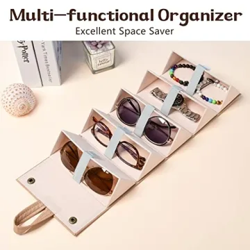 Sunglass Organizer Case - Foldable 5 Slot Eyewear Storage